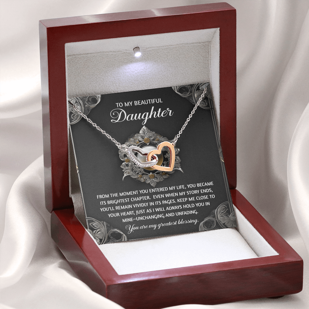 To My Beautiful Daughter Necklace, Matching Necklaces For Mom And Daughter, Adult Daughter Birthday Gifts, To My Daughter From Dad