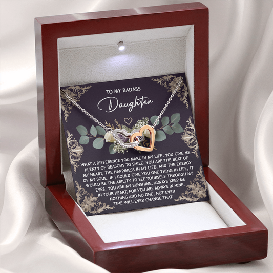 To My Badass Daughter Necklace, Necklaces For Daughter From Dad, Mom To Daughter Gifts Unique Gifts, For My Daughter Necklace