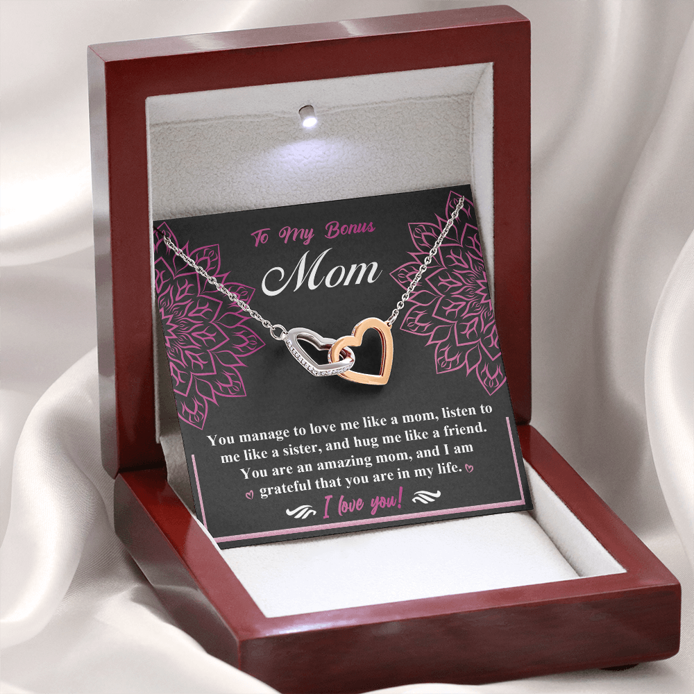 To My Bonus Mom Necklace, Mother Day Birthday Gift Mom, Necklaces For Moms From Daughters, Mother Day Jewelry Mom, Necklaces For Moms