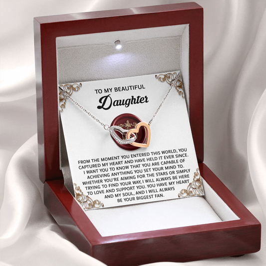 To My Beautiful Daughter Necklace, Necklace For My Daughter, Gifts For Daughter From Dad, Daughter Necklace From Mom