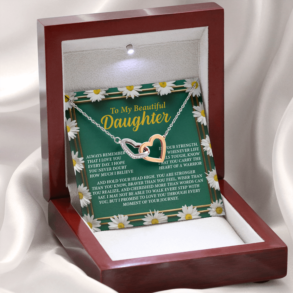 To My Beautiful Daughter Necklace, Daughter Necklace From Dad, Birthday Gifts For Adult Daughter, Daughter Jewelry From Mom