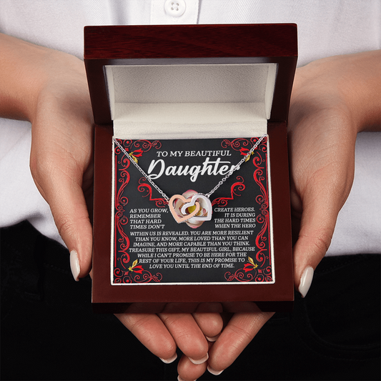 To My Beautiful Daughter Necklace, Jewelry For Daughter From Mom, Gift For Adult Daughter, Gift For My Daughter