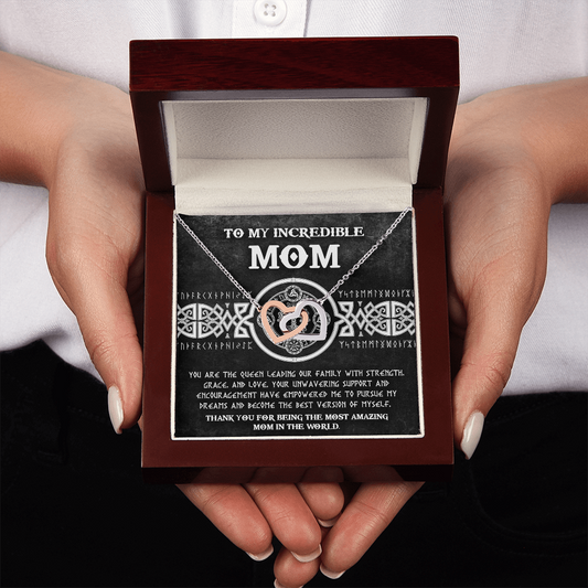 To My Incredible Mom Necklace, Necklaces For Moms From Daughters, Message Card Necklace Gift To Mom, Necklaces For Moms