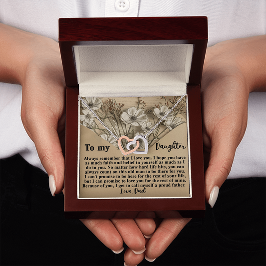 To My Daughter Necklace, Necklace For Daughter From Dad, Father Daughter Necklace Gold, Daddy Loves You Daughter Gift