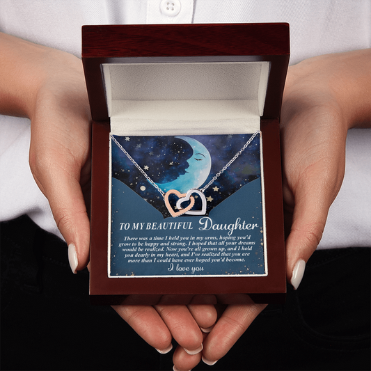 To My Beautiful Daughter Necklace, Dad Necklace For Daughter, My Daughter Necklace From Mom, Dad To Daughter Necklace I Love You
