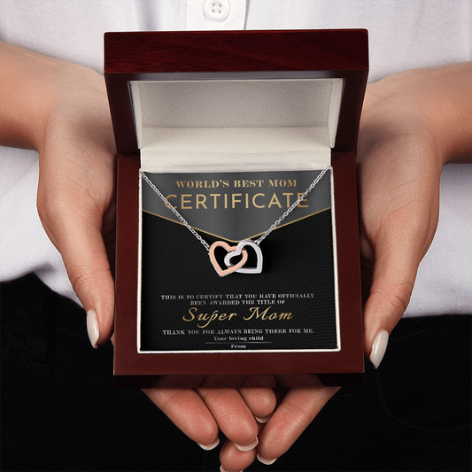 World's Best Mom Certificate Necklace, Gift My Mom Christma, Mom And Daughter Necklace, Mothers Necklace Gifts For Mom From Daughter