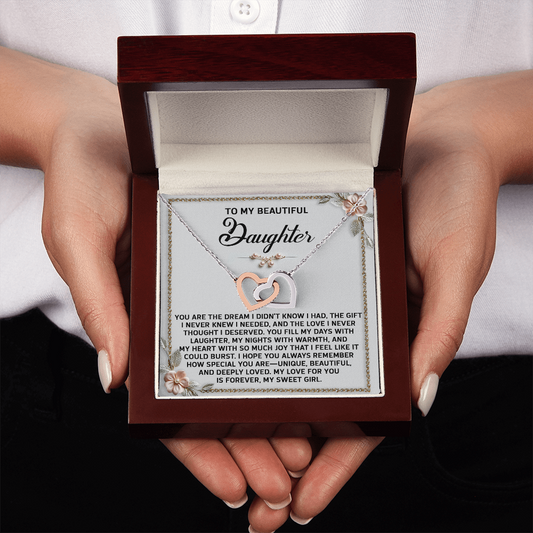 To My Beautiful Daughter Necklace, My Daughter Gifts From Dad, Mom And Daughter Gifts, Daughter Necklace From Mom