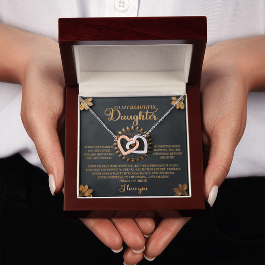 To My Beautiful Daughter Necklace, Necklaces For Daughter From Dad, Mom To Daughter Gifts Unique Gifts, To My Daughter From Dad