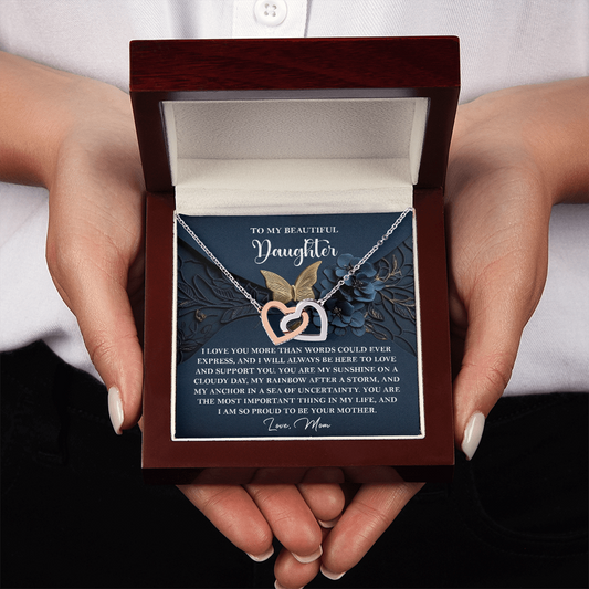 To My Beautiful Daughter Necklace, Daughter Necklaces From Mom, Birthday Gifts For Daughter Adult, To My Daughter Necklace From Mom