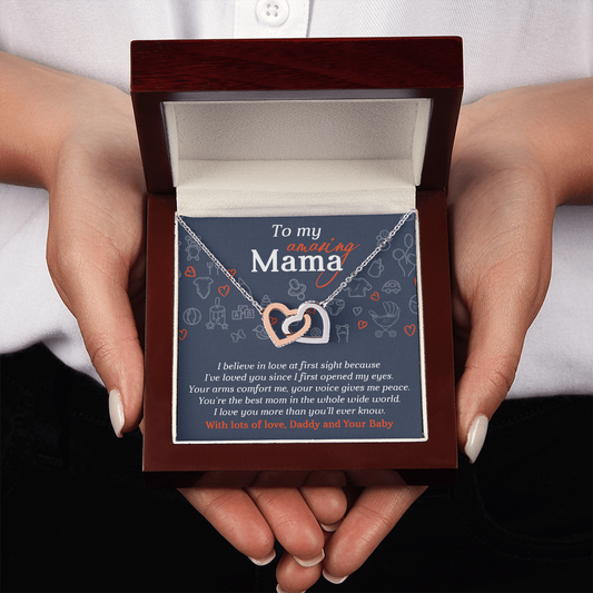 To My Amazing Mama Necklace, To My Mom Necklace From Daddy And Your Baby, Gifts For Mom From Husband, Mom To Daughter Mothers Day Gift