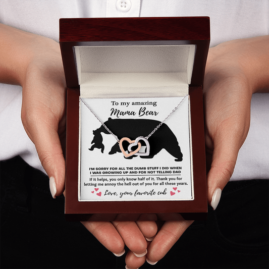 To My Amazing Mama Bear Necklace, Boyfriends Mom Mothers Day Gift, Christmas Presents For Bf Mom, Christmas Gifts For Bfs Mom