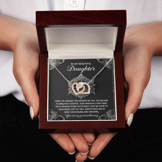 To My Beautiful Daughter Necklace, Matching Necklaces For Mom And Daughter, Adult Daughter Birthday Gifts, To My Daughter From Dad