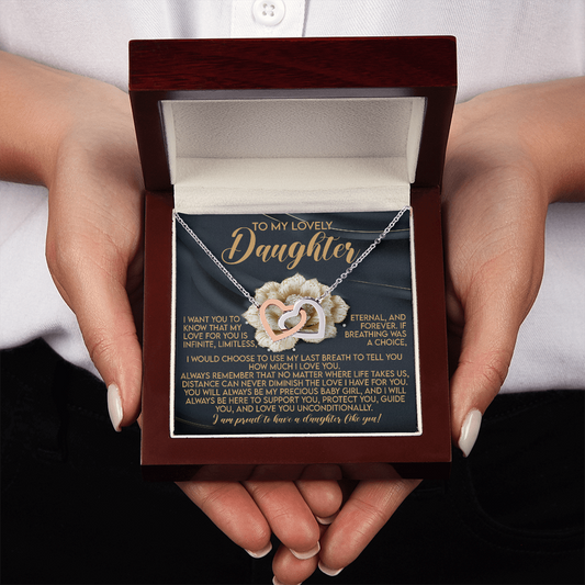 To My Lovely Daughter Necklace, Love Is All We Need Necklace, Dad And Daughter Necklaces, Proud Of Daughter Gifts From Mom