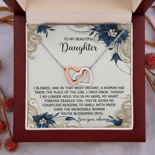 To My Beautiful Daughter Necklace, Necklace For Daughter From Mom, Gifts From Mom To Daughter, To My Daughter Necklace From Dad
