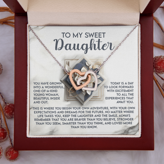 To My Sweet Daughter Necklace, Mother Daughter Necklace Gold, Gifts For Daughter From Dad, Matching Necklaces For Mom And Daughter