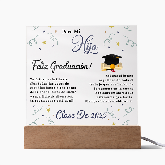 Acrílico Para Mi Hija En Su Graduación, Cuadros Para Mi Hija Por Su Graduación - GRA_ACR_BR1_APR4_4