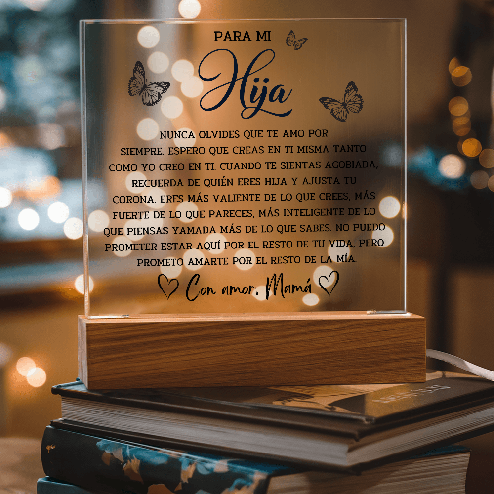 Lampara Con Mensaje De Amor para Mi Hija, para Mi Hija, A Mi Hija, para Mi Hija En Su Graduación - HIJACRSQBR1_T4_30_1