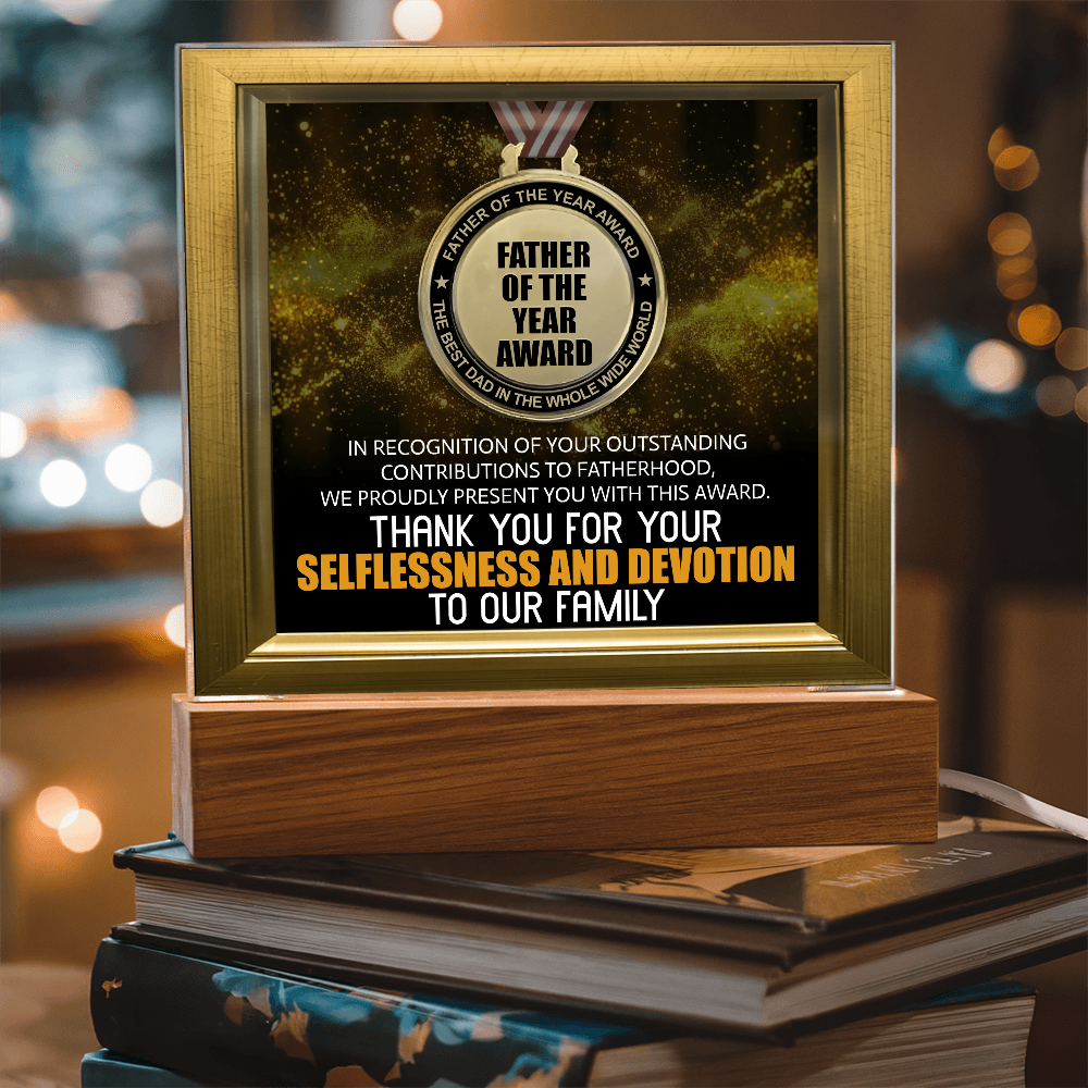 Father Of The Year Award Award Square Acrylic, Acrylic Dad Gifts From Child, Birthday Gift For Dad From Daughter