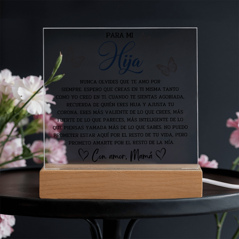 Lampara Con Mensaje De Amor para Mi Hija, para Mi Hija, A Mi Hija, para Mi Hija En Su Graduación - HIJACRSQBR1_T4_30_1