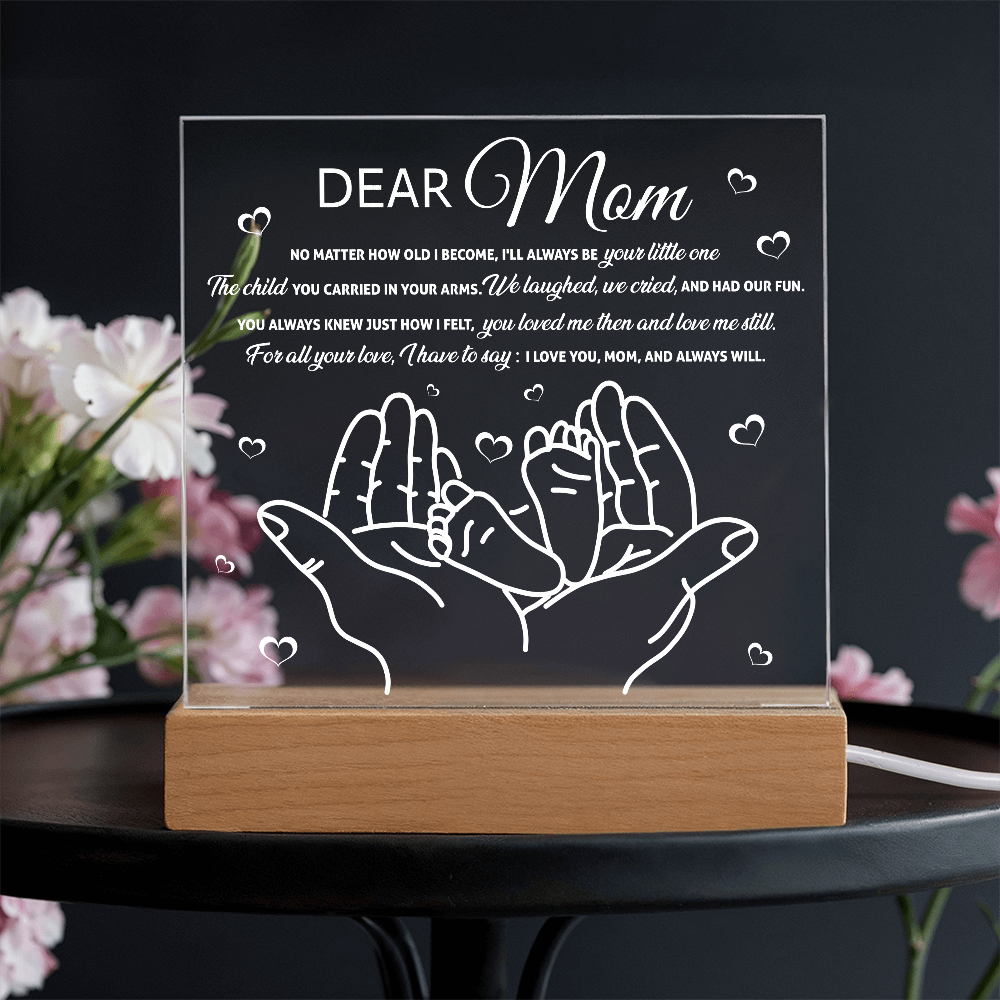 Dear Mom Square Acrylic, Easter Gifts For Mom From Daughter, Best Gifts For Mom Birthday From Son, Christmas For Mom From Daughter