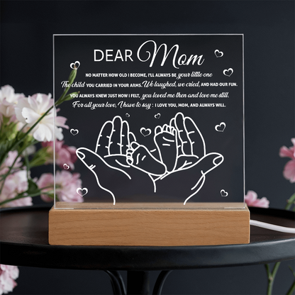 Dear Mom Square Acrylic, Easter Gifts For Mom From Daughter, Best Gifts For Mom Birthday From Son, Christmas For Mom From Daughter