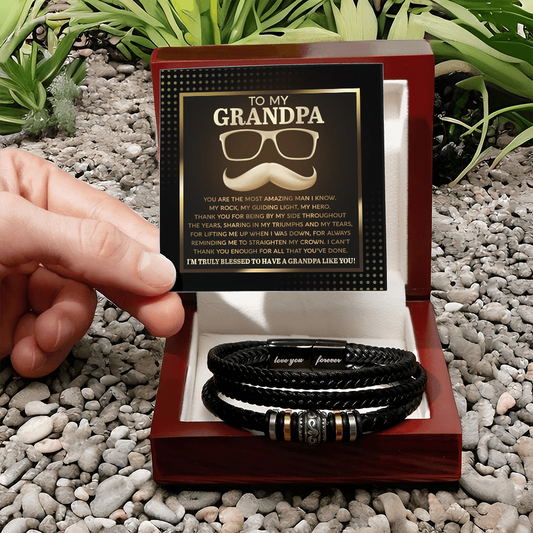 To My Grandpa Bracelet, Father's Day Gift For Grandpa, Birthday Gift For Grandpa, Gift For Grandpa From Granddaughter
