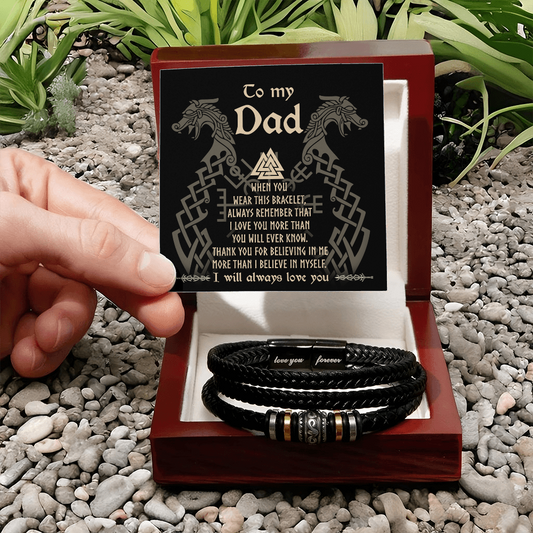 To My Dad Bracelet, Leather Bracelet For Dad, Bracelet For Dad From Daughter, Gift For Dad Birthday, Fathers Day Gifts Bulk