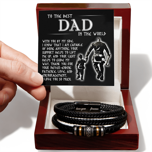 To The Best Dad In The World Bracelet, Birthday Gifts For Dad From Son, Son To Dad Christmas Gift, Gifts For Dad From Wife