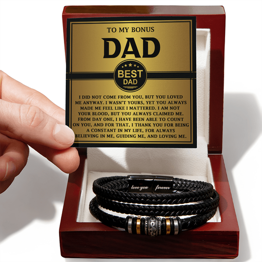 To My Bonus Dad Bracelet, Birthday Gifts For Dad, Father's Day Gifts For Dad, Birthday Gifts For Dad From Daughter