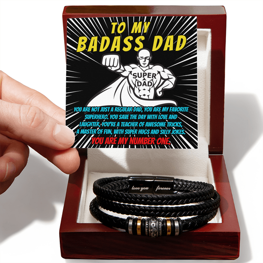 To My Badass Dad Bracelet, Father Day Gifts For Dad, Dad Presents For Christmas, Presents For Dad From Son