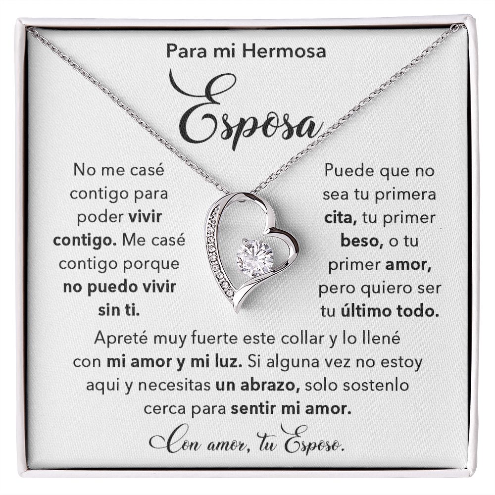 Regalo Para Esposa, Detalles Para Mi Esposa, Mensaje Para Mi Esposa - Forever Love Necklace - ESP_BR2_NLNM5_2