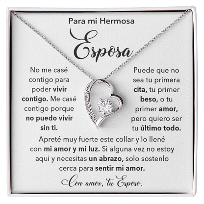 Regalo Para Esposa, Detalles Para Mi Esposa, Mensaje Para Mi Esposa - Forever Love Necklace - ESP_BR2_NLNM5_2