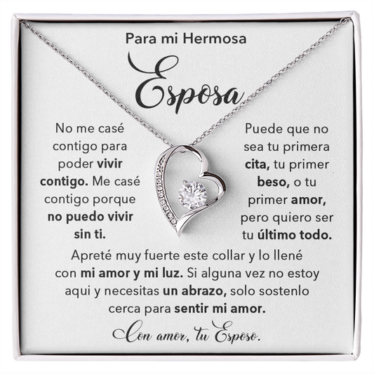 Regalo Para Esposa, Detalles Para Mi Esposa, Mensaje Para Mi Esposa - Forever Love Necklace - ESP_BR2_NLNM5_2