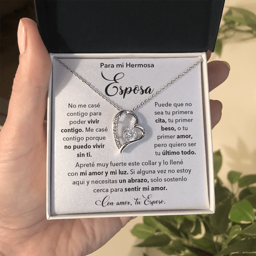 Regalo Para Esposa, Detalles Para Mi Esposa, Mensaje Para Mi Esposa - Forever Love Necklace - ESP_BR2_NLNM5_2