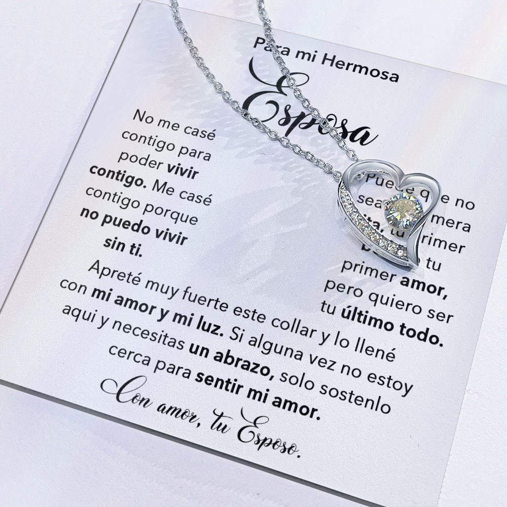 Regalo Para Esposa, Detalles Para Mi Esposa, Mensaje Para Mi Esposa - Forever Love Necklace - ESP_BR2_NLNM5_2