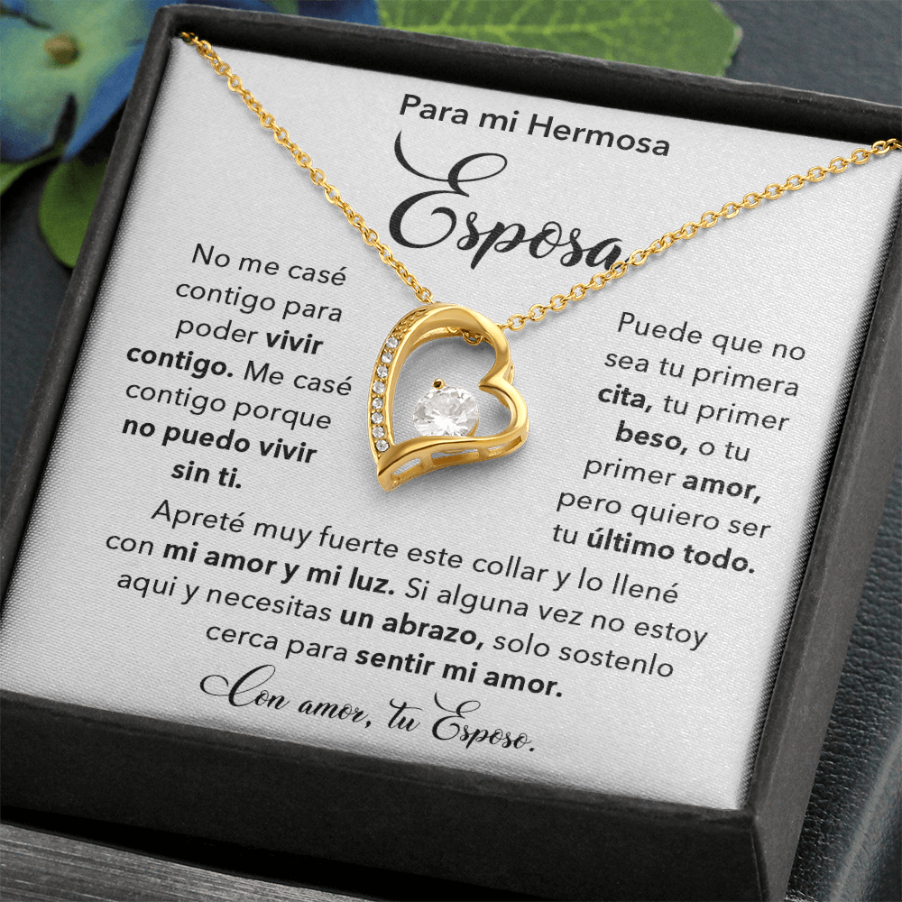 Regalo Para Esposa, Detalles Para Mi Esposa, Mensaje Para Mi Esposa - Forever Love Necklace - ESP_BR2_NLNM5_2