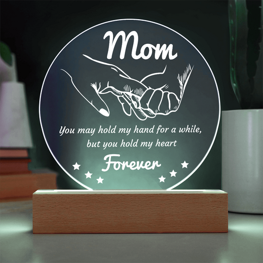 Mom Round Acrylic, Acrylic Mom Gift, Mothers Day Gifts For Mom Night Light, Mother Day Birthday Gift Mom, Mom Cozy Light