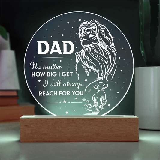 Dad Round Acrylic, Father Birthday Gifts From Daughter, Gift For Dad From Daughter, Birthday Gift For Dad From Son
