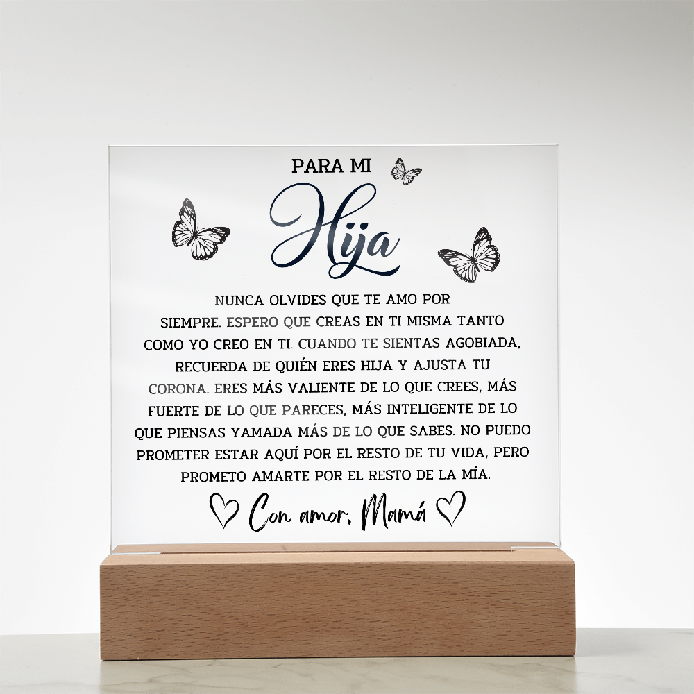 Lampara Con Mensaje De Amor para Mi Hija, para Mi Hija, A Mi Hija, para Mi Hija En Su Graduación - HIJACRSQBR1_T4_30_1
