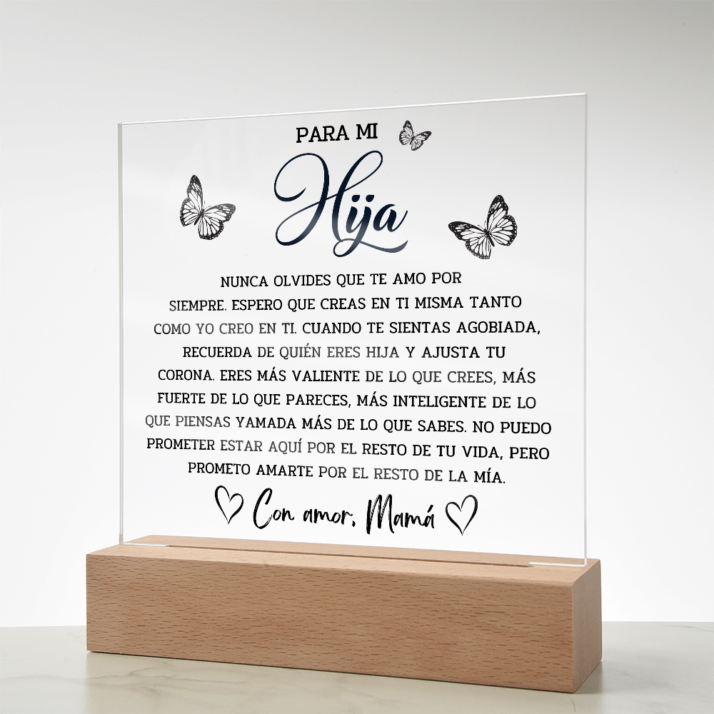 Lampara Con Mensaje De Amor para Mi Hija, para Mi Hija, A Mi Hija, para Mi Hija En Su Graduación - HIJACRSQBR1_T4_30_1