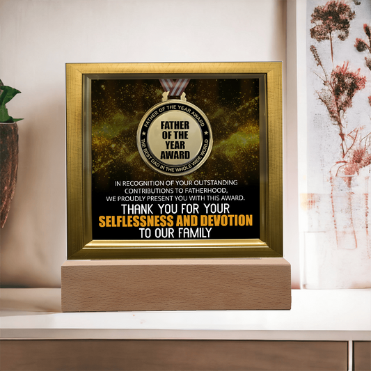 Father Of The Year Award Award Square Acrylic, Acrylic Dad Gifts From Child, Birthday Gift For Dad From Daughter