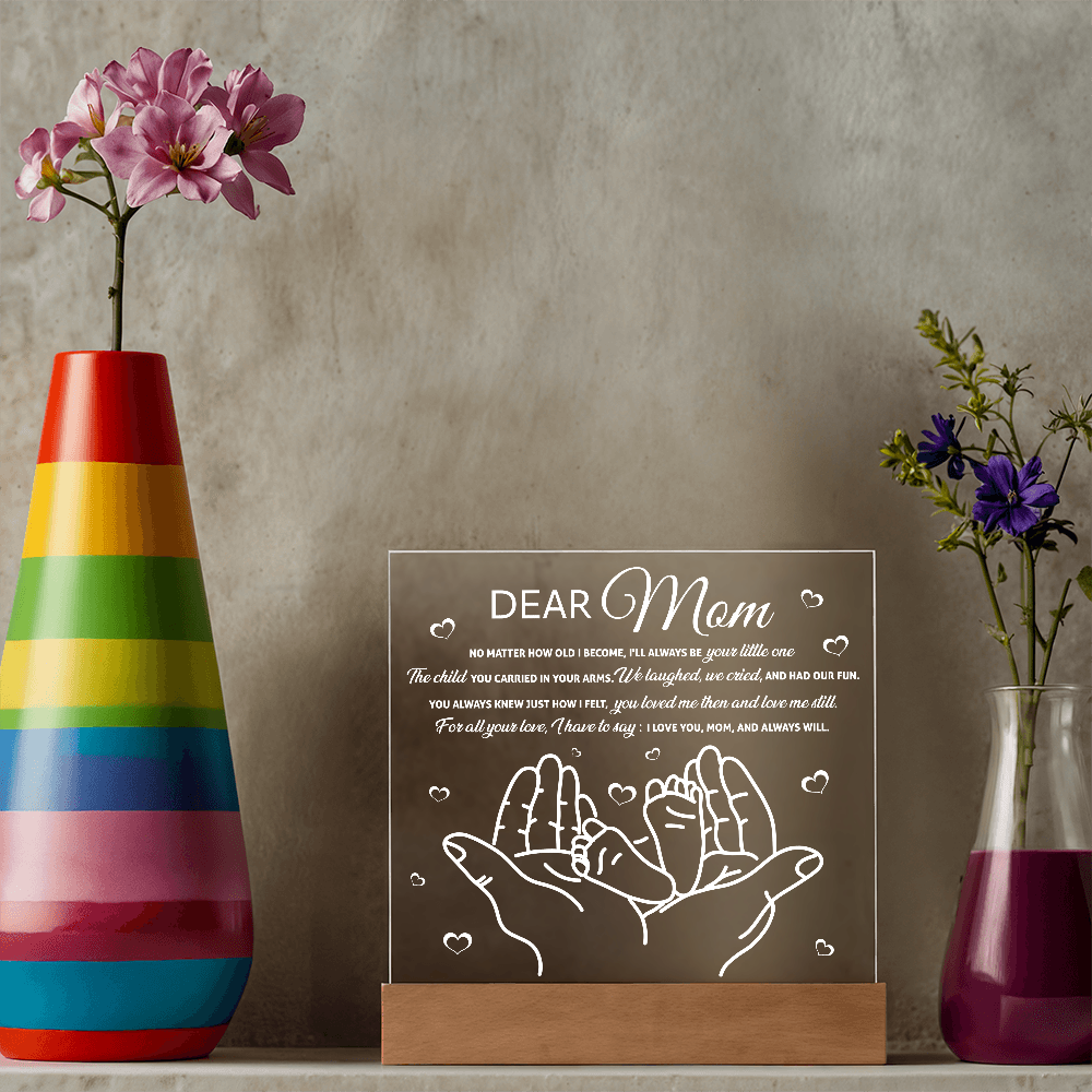 Dear Mom Square Acrylic, Easter Gifts For Mom From Daughter, Best Gifts For Mom Birthday From Son, Christmas For Mom From Daughter