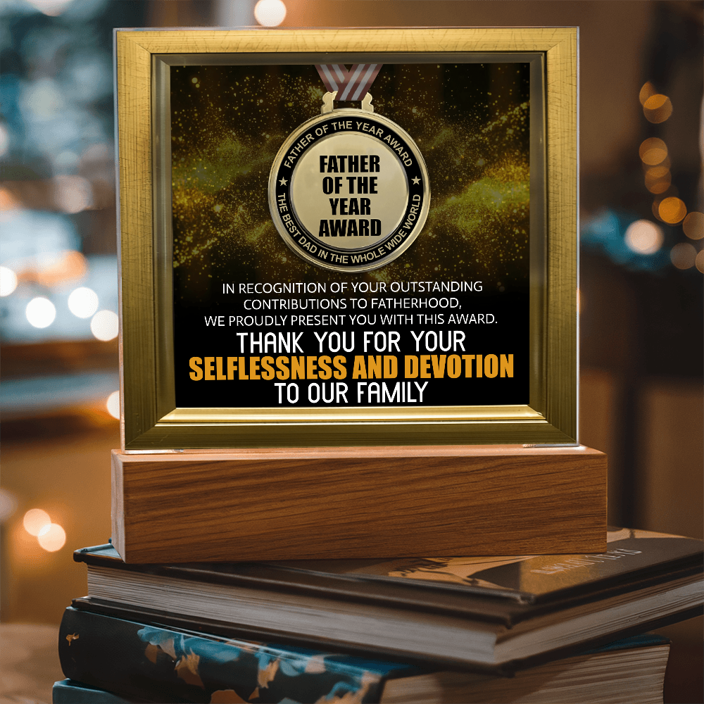Father Of The Year Award Award Square Acrylic, Acrylic Dad Gifts From Child, Birthday Gift For Dad From Daughter