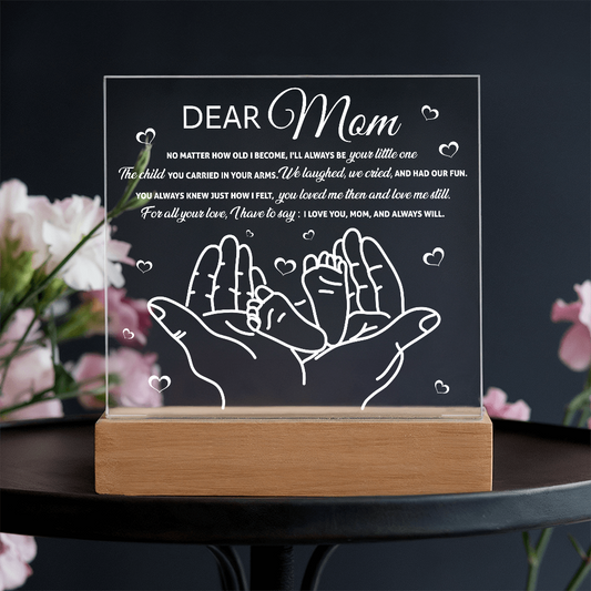 Dear Mom Square Acrylic, Easter Gifts For Mom From Daughter, Best Gifts For Mom Birthday From Son, Christmas For Mom From Daughter