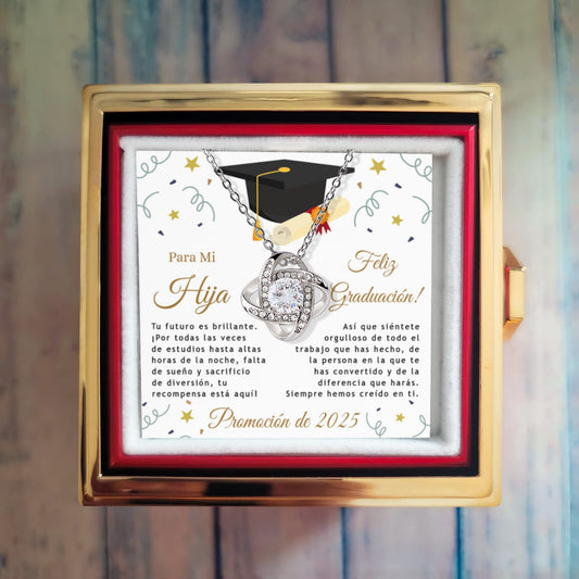 Regalo De Graduación Para Hija, Caja De Rosas Eternas, Collar De Graduacion 2024 - HIGR-RO-BR3-104-3